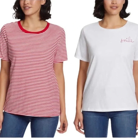 Ella Moss Women’s 100% cotton Tee, 2-pack - Picture 1 of 7